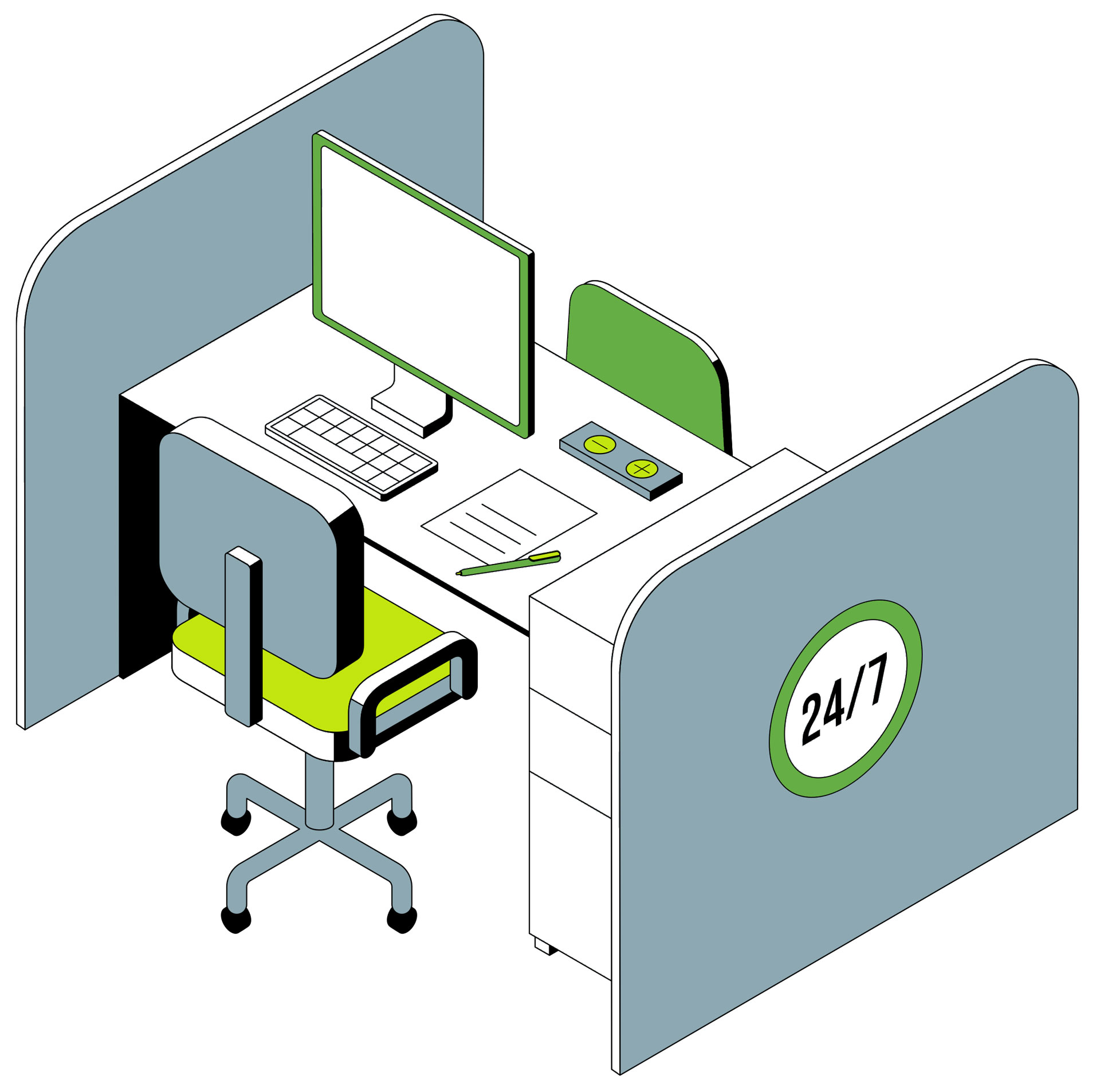 Icon illustration of dealer desk
